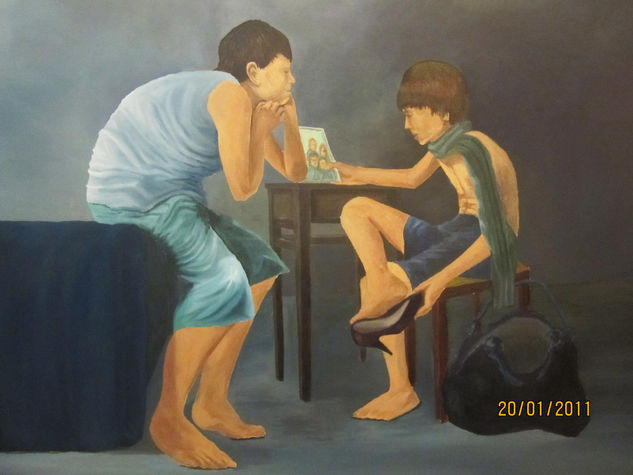 Sin Titulo Oil Canvas Figure Painting