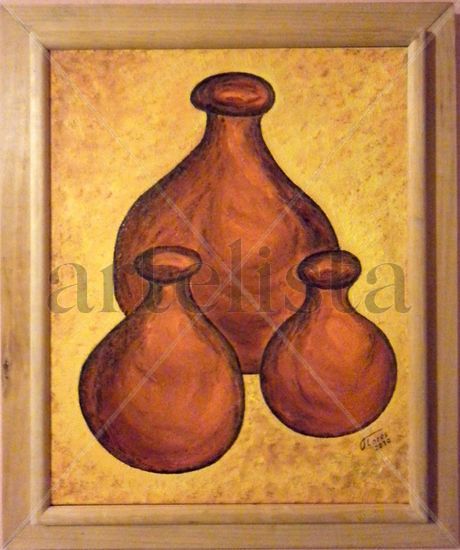 Jarrones de terracota Oil Canvas Still Life Paintings