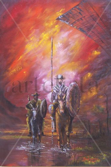 Quijote Oil Canvas Figure Painting