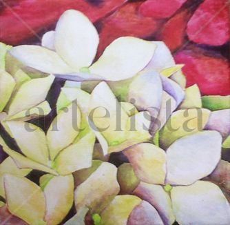 hortensia carmin Oil Canvas Floral Painting