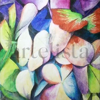 hortensia full color Acrylic Canvas Floral Painting