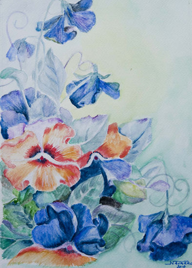 Sin título Watercolour Paper Floral Painting