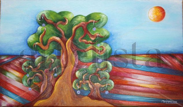 ÁRBOL DE CÍRCULOS ESPIRAL Oil Canvas Landscaping