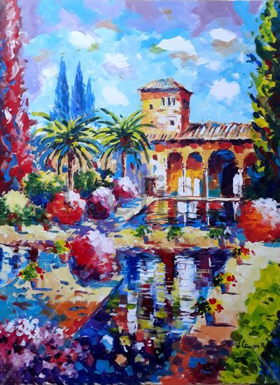 Partal. Alhambra .Granada Acrylic Canvas Landscaping