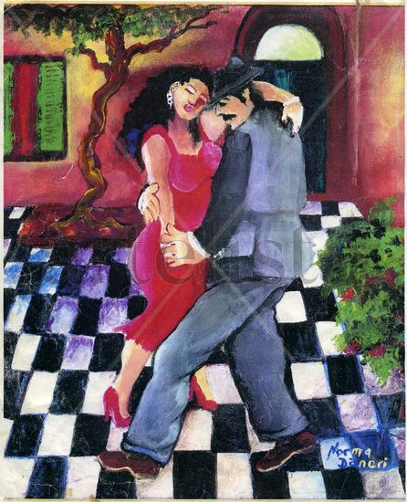 Patio de la morocha Acrylic Canvas Figure Painting