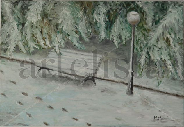 Pisadas en la nieve Oil Canvas Landscaping