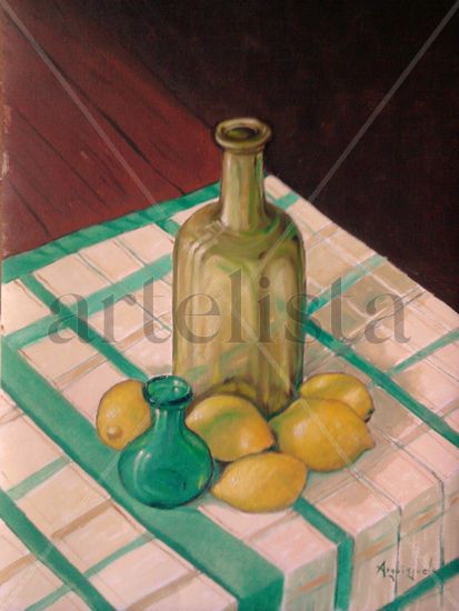 bodegon con limones Oil Canvas Landscaping