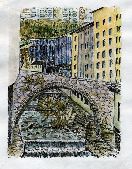 Puente de Engorday Mixed Media