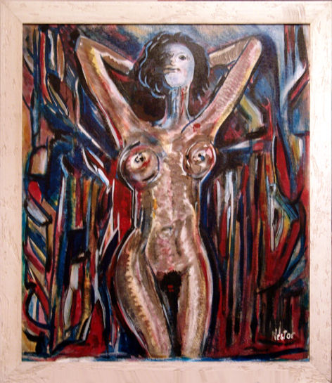 Mutation, le masque Acrylic Textile Nude Paintings