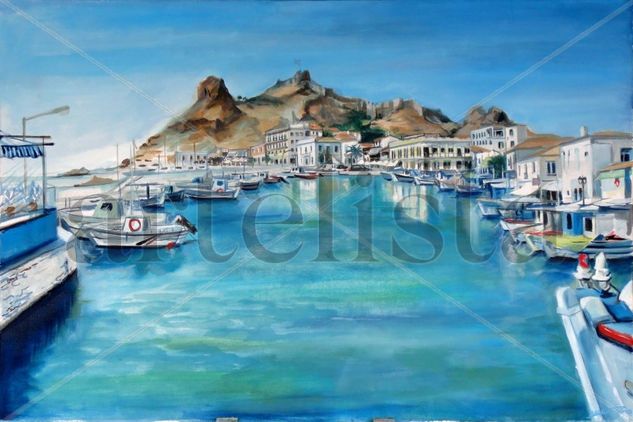 Myrina (Grecia) Oil Canvas Landscaping