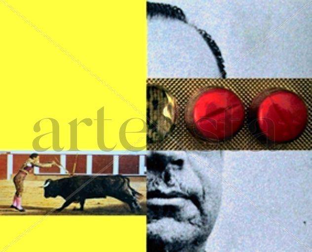 paracetamol con retrato y toro de lidias
