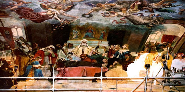 Restauración murales en la Real Basílica de San Francisco el Grande, Madrid