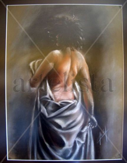 Mujer madura Pastel Paper Figure Painting