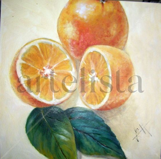 Naranjas Oil Panel Still Life Paintings