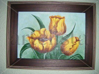 TULIPANES AMARILLOS Acrylic Canvas Landscaping