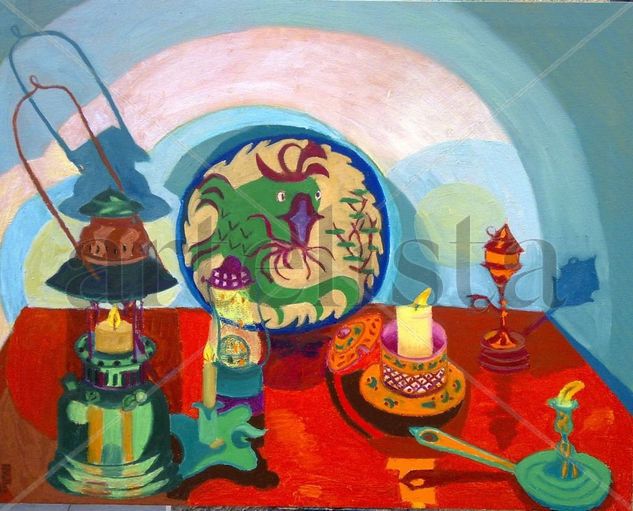 Pez y Quinques Oil Canvas Still Life Paintings