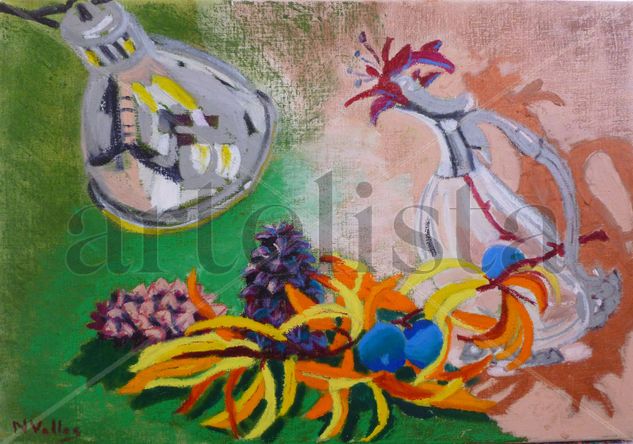 Albaricoques azules Oil Canvas Still Life Paintings