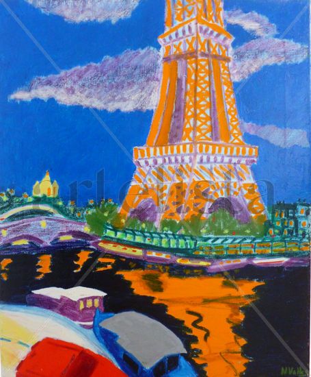 Paris nigth Oil Canvas Others