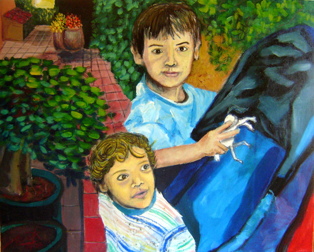 Los 2 Niños Oil Canvas Others