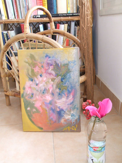 un cuadrode flores y tambien flores actuales Oil Canvas Floral Painting