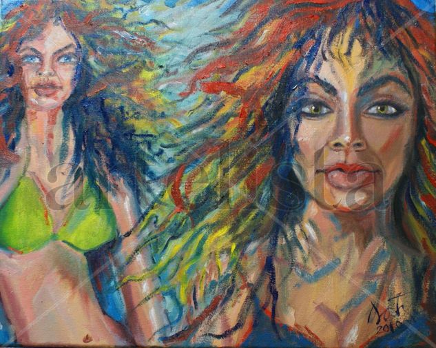 MIAMI GIRLS 1 Oil Canvas Figure Painting