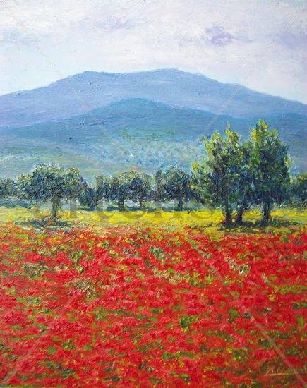 Amapolas Óleo Lienzo Paisaje