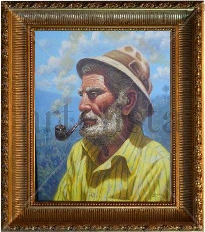 viejo de la sierra fumando cachimbo