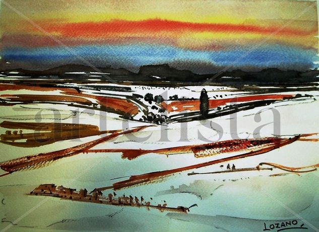 Nevada en la llanura Watercolour Paper Landscaping