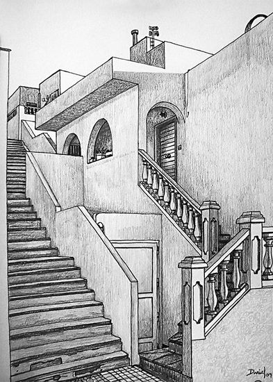 Entrada con escaleras Tinta