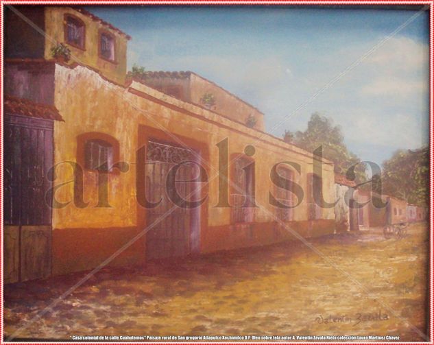 Casa colonial de la calle Cuauhtèmoc Oil Canvas Landscaping