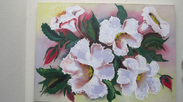 Cayenos Blancos Oil Canvas Floral Painting