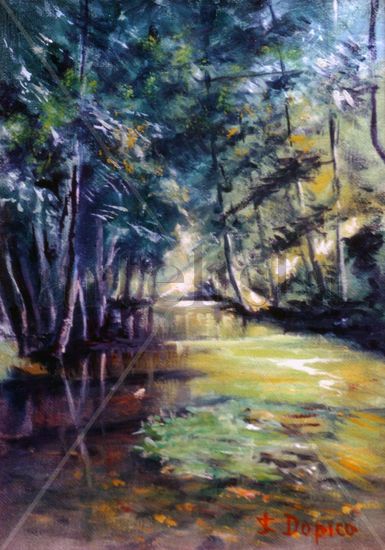 Río Cereixo/Cereixo river (Tomiño. Pontevedra) Oil Canvas Landscaping