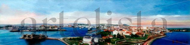 A Coruña (vista aérea/aerial view) Oil Canvas Landscaping