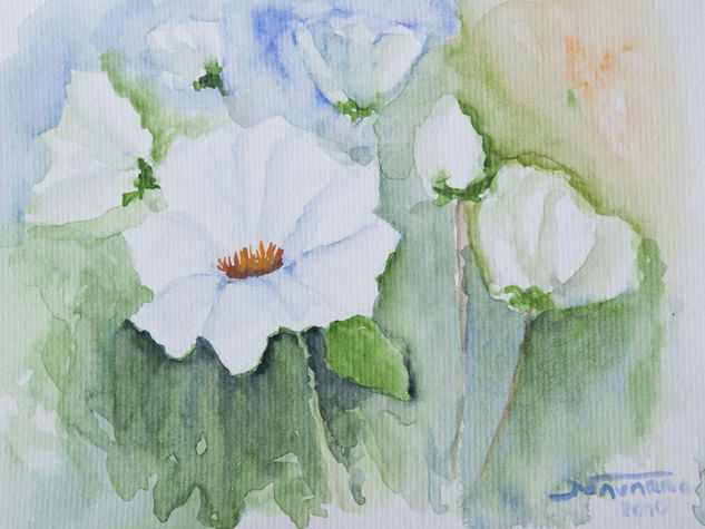 Sin título Watercolour Paper Floral Painting