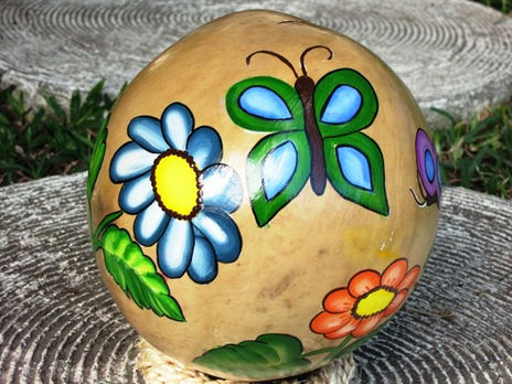 Alcancia con flores