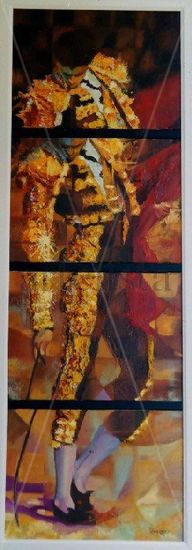 Tabaco y oro Oil Canvas Figure Painting