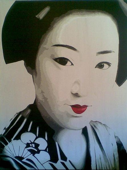 Maiko II Acrílico Lienzo Retrato