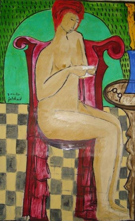 silla roja y carta
