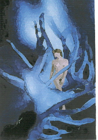 mujer en violeta
