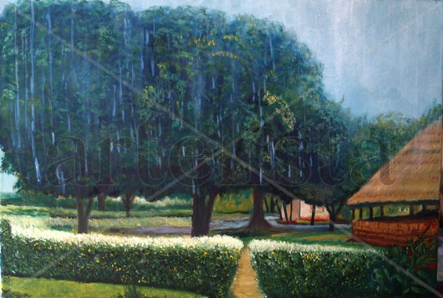 D31 Lloviendo en la misión II (2010) Oil Canvas Landscaping