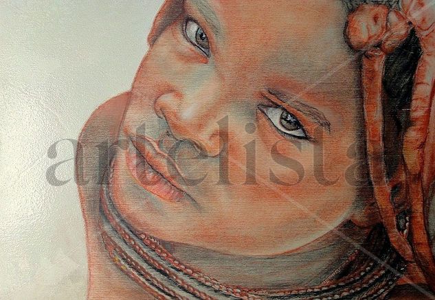 Mujer himba Pastel Tabla Retrato