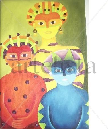 Damas de Luna Oil Canvas Figure Painting