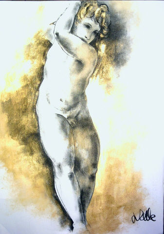 Estudio basado en dibujo de Miguel Angel Others Paper Nude Paintings