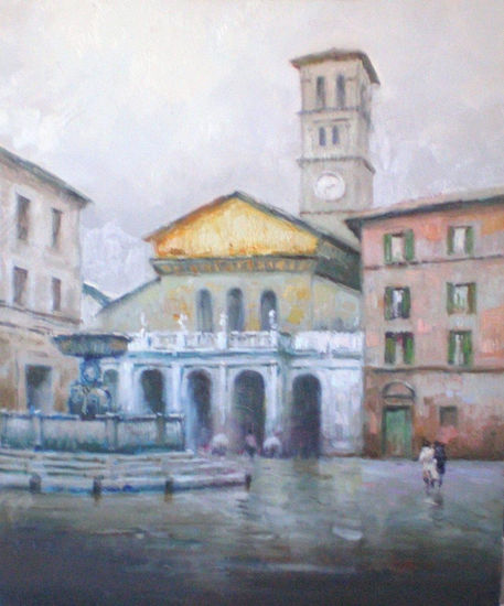 Santa Marìa in Trastèvere Oil Panel Landscaping