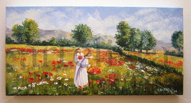 AMAPOLAS DOS SEÑORAS Oil Canvas Landscaping