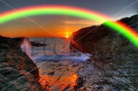 Arco iris en el horizonte 