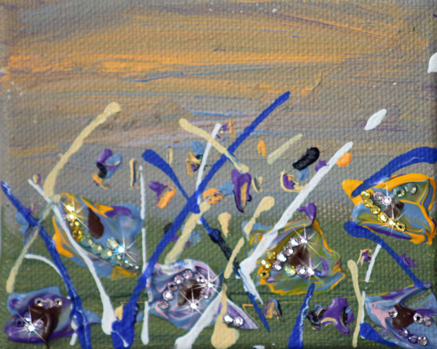 Blue Poppy Field Sunset