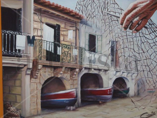 La mano del Berbes ( Vigo ) Oil Canvas Marine Painting