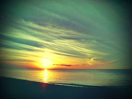 My sunset in green