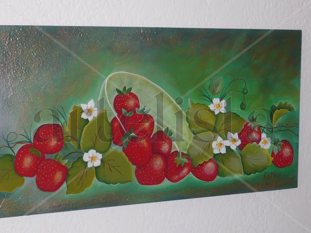 fresas Acrylic Panel Still Life Paintings